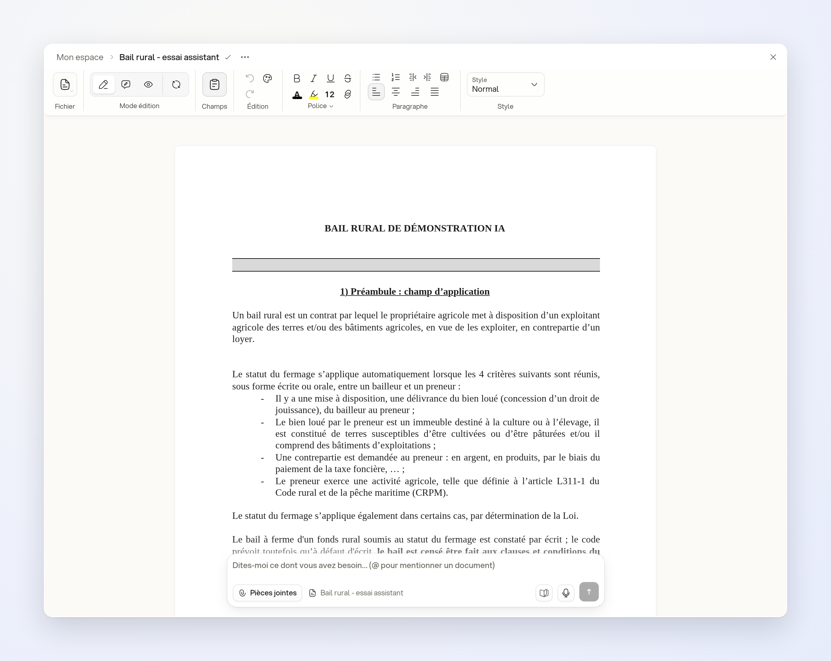 La copie créée par l'assistant porte le titre demandé, sans changer le modèle source