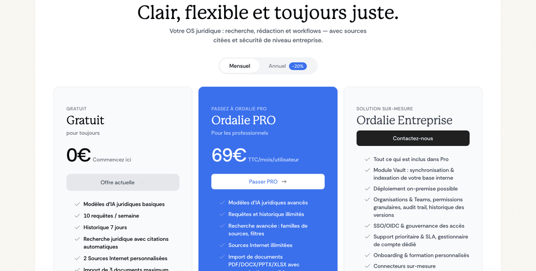 Ordalie Pricing